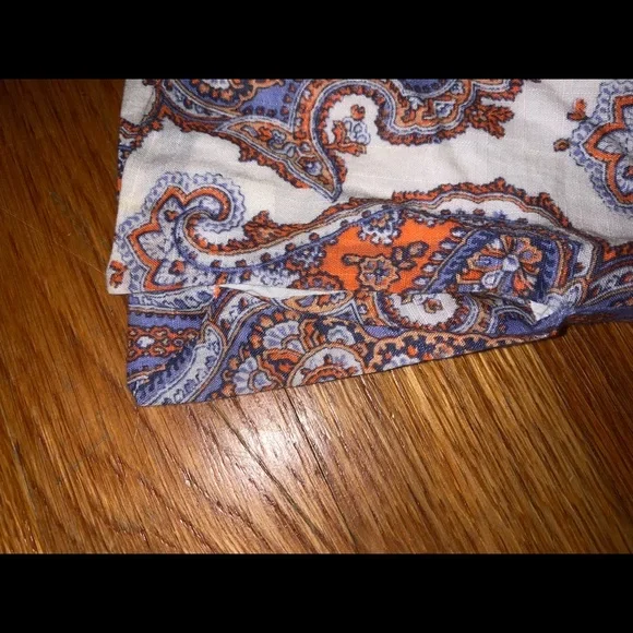 J. Crew sleeveless top size 4 paisley cream blue bohemian vintage - Picture 3 of 8